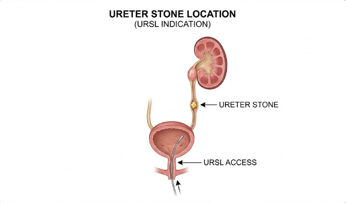 Ureter Stone Location Diagram